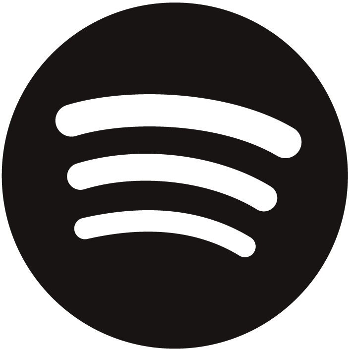 Spotify-Logo in schwarz mit transparentem Hintergrund.