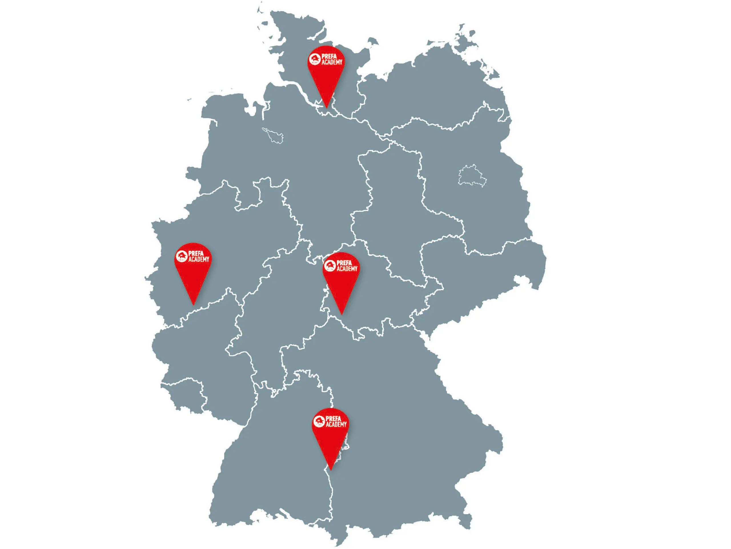 Die PREFA Academy hat Standorte in Neu-Ulm, Wasungen, Rheinbach und Hamburg