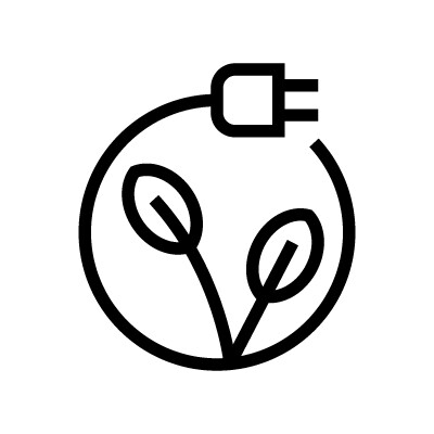 Zeichnung einer Pflanze mit einem Stecker die für Nachhaltigkeit steht