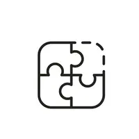 Ein Puzzle bestehend aus vier Teilen, aber das obere rechte Puzzleteil fehlt.