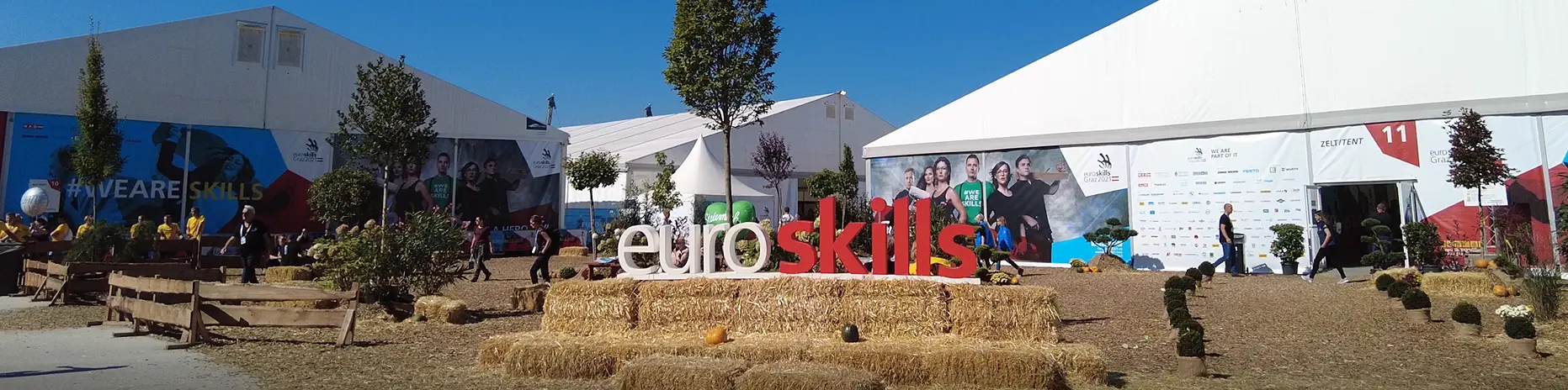 Das Wettbewerbsgelände der EuroSkills 2021 am Schwarzlsee in Premstätten bei Graz 