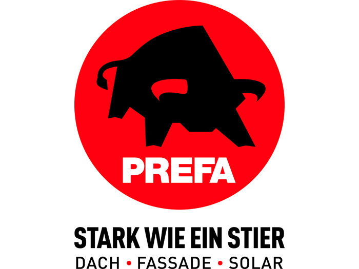 Abbildung des vertikalen PREFA Logos in Deutschland zum Download