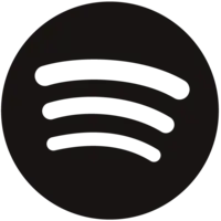 Spotify-Logo in schwarz mit transparentem Hintergrund.