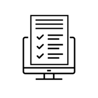 Clipart eines Bildschirms der eine Checkliste bzw. ein Formular zeigt