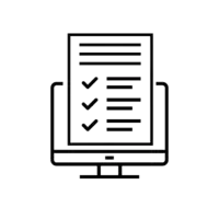 Clipart eines Bildschirms der eine Checkliste bzw. ein Formular zeigt