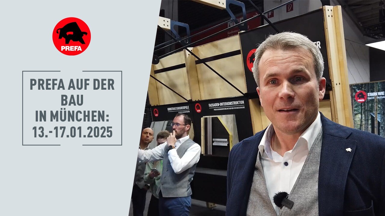 Willkommen auf der BAU 2025 in München. PREFA freut sich, Sie noch bis zum 17.01.2025 in Halle A3 and Stand 411 / 511 begrüßen zu dürfen.