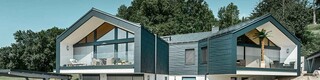 PREFA Einfamilienhaus mit Dachpaneel FX.12 und Quadratrohr in Anthrazit