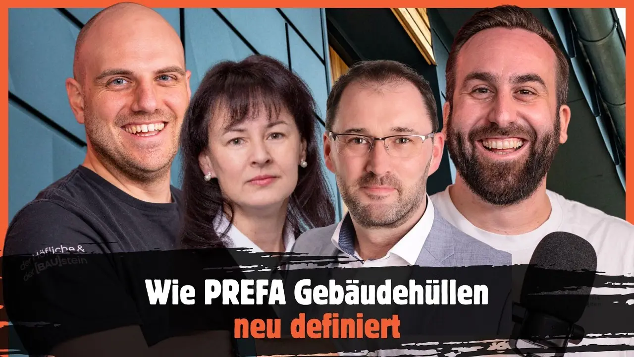 Berthold Ruck und Hilke Ackermann (aus dem technischen Innendienst) sprechen im Podcast mit Fabio Gentile und Julian Stein über PREFA Gebäudehüllen.