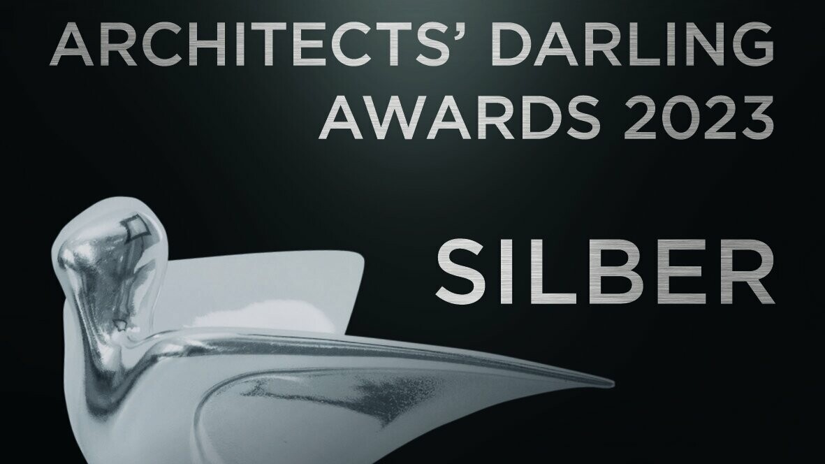 Signet in Silber des Architects' Darling® Awards 2023.