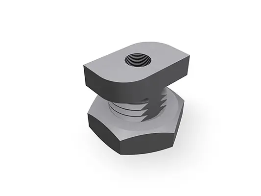 PREFA Quadratrohr-Halteklemme, ideal zur Befestigung von Quadratrohren mit M10-Gewinde ohne Dorn.