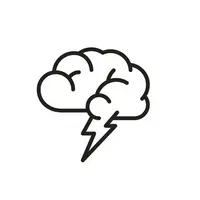 Das Icon zeigt eine Wolke in der Form eines Gehirns, aus der ein Blitz herauskommt. 