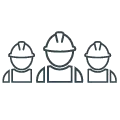 Icon mit drei Handwerkern