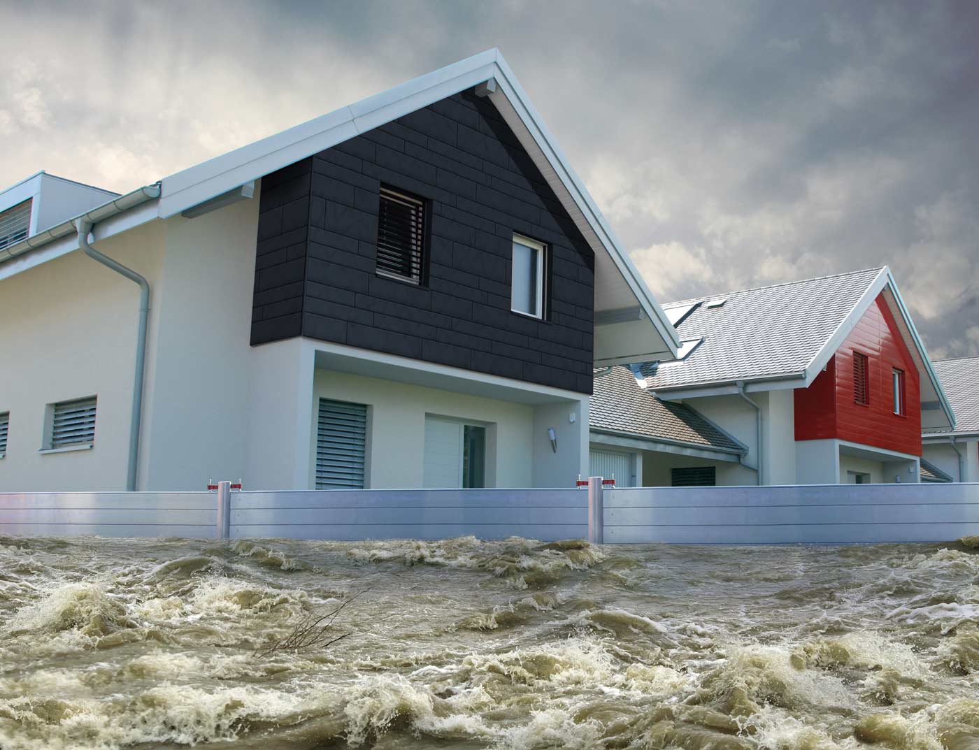 Mobiler Hochwasserschutz schützt ihr Haus vor Hochwasser und Unwetter wie Überflutung